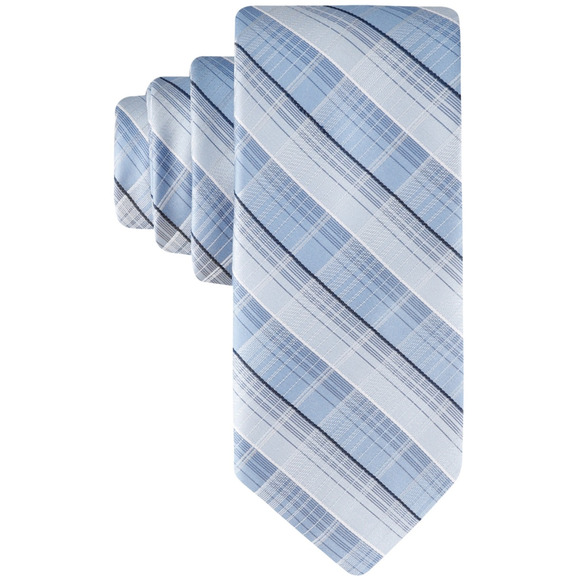 Calvin Klein Men Savion Plaid Tie Light Blue - Picture 1 of 2